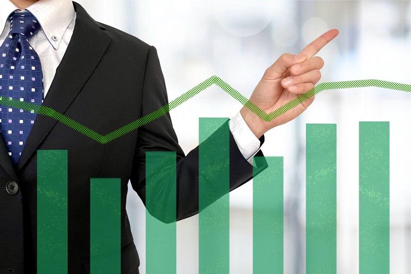 データ 推移 ビジネスマン