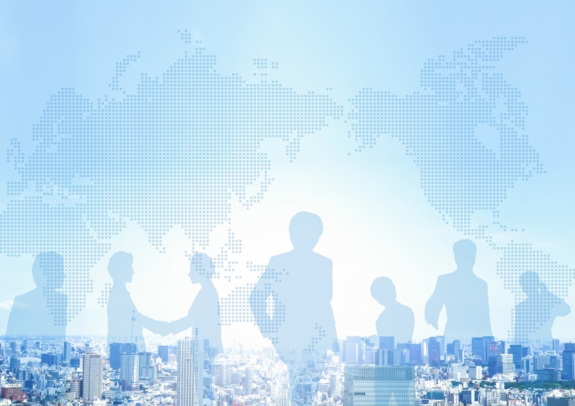 街並み ビル 人 シルエット