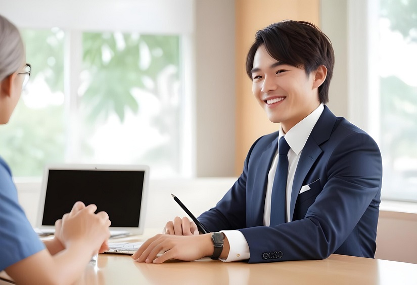 相談を受け付ける男性