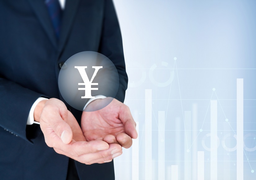 お金マークとグラフのイメージ